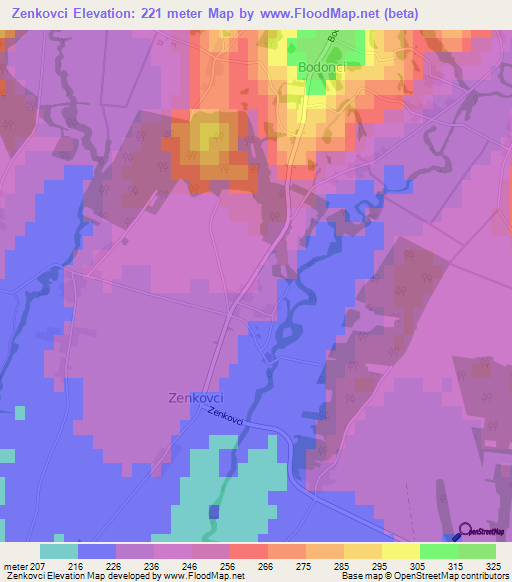 Zenkovci,Slovenia Elevation Map