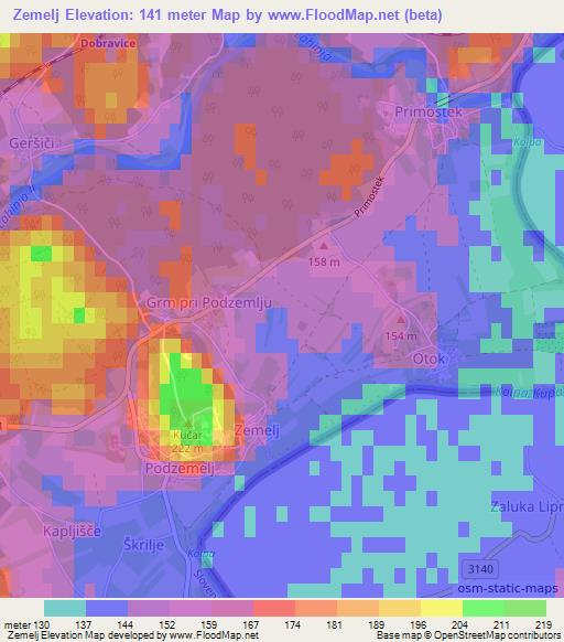 Zemelj,Slovenia Elevation Map