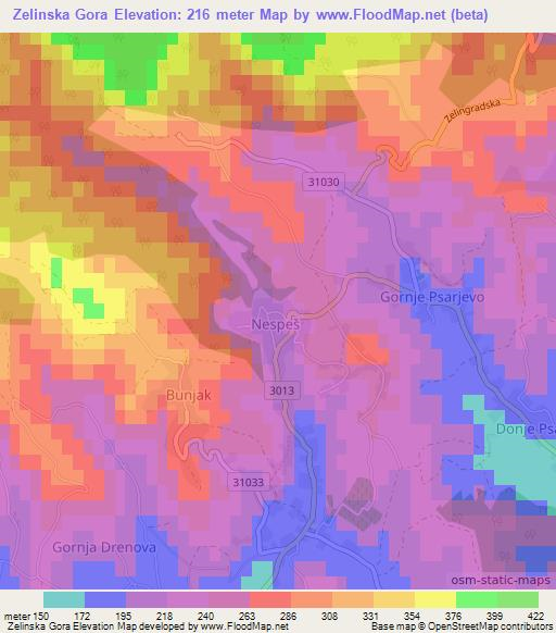 Zelinska Gora,Croatia Elevation Map