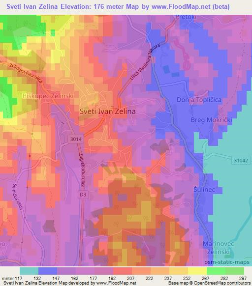 Sveti Ivan Zelina,Croatia Elevation Map