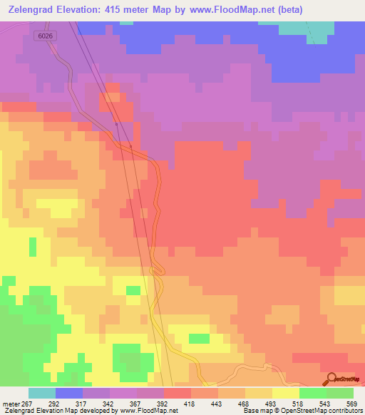 Zelengrad,Croatia Elevation Map