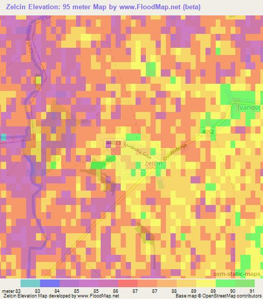 Zelcin,Croatia Elevation Map