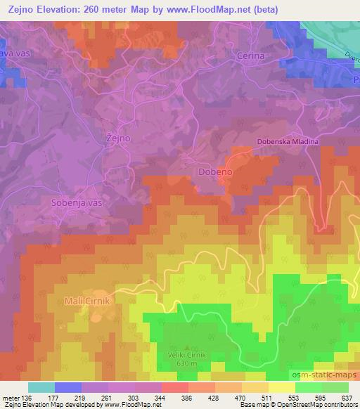 Zejno,Slovenia Elevation Map