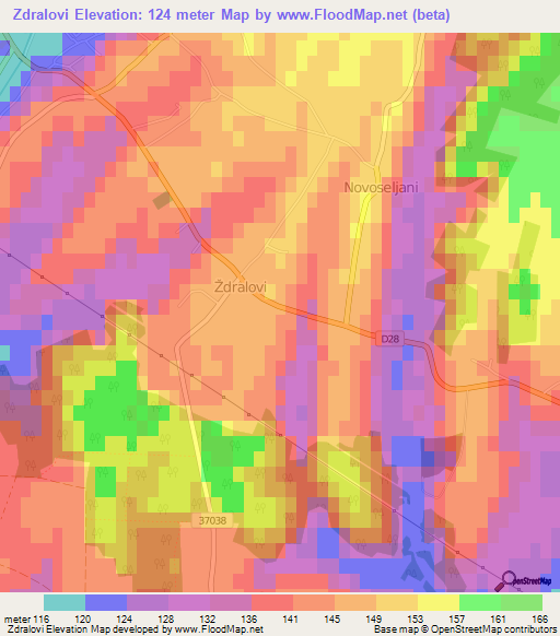 Zdralovi,Croatia Elevation Map