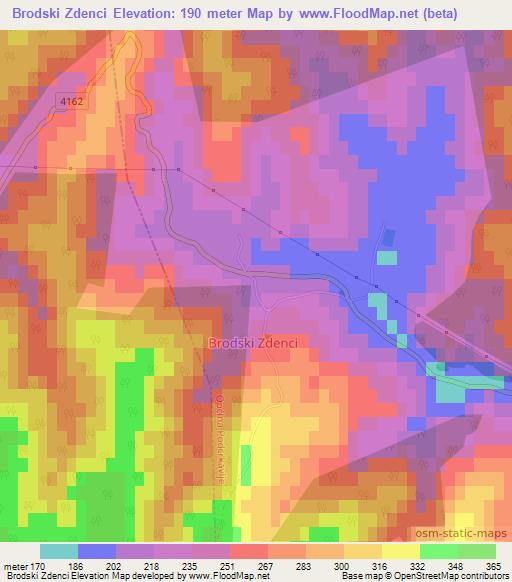 Brodski Zdenci,Croatia Elevation Map