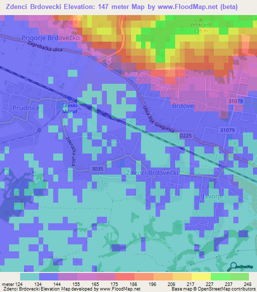 Zdenci Brdovecki,Croatia Elevation Map