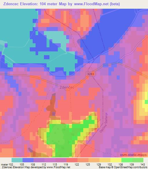 Zdencec,Croatia Elevation Map