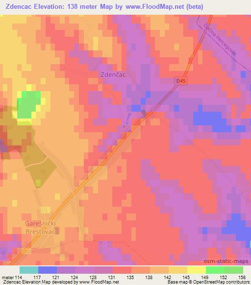 Zdencac,Croatia Elevation Map