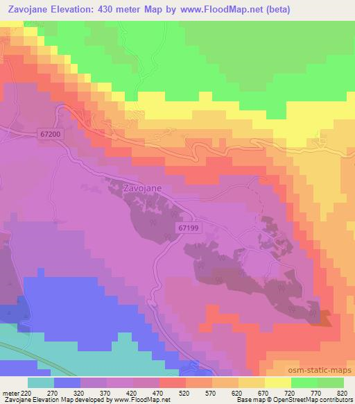 Zavojane,Croatia Elevation Map