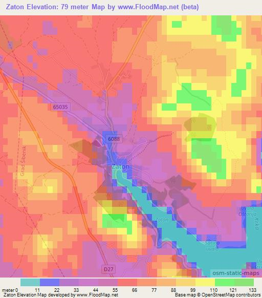 Zaton,Croatia Elevation Map