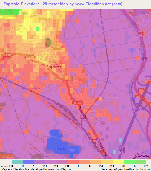 Zapresic,Croatia Elevation Map