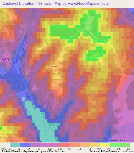 Zankovci,Croatia Elevation Map