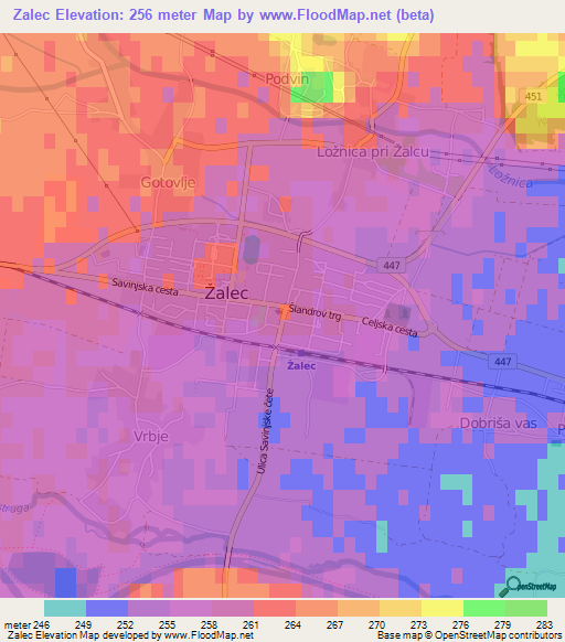 Zalec,Slovenia Elevation Map