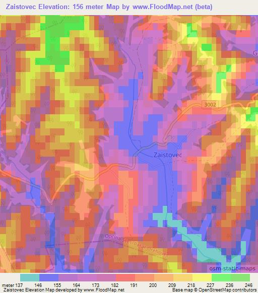 Zaistovec,Croatia Elevation Map