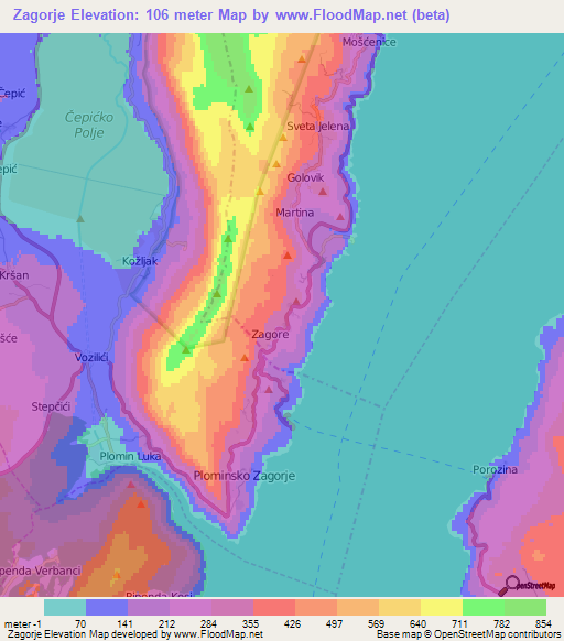 Zagorje,Croatia Elevation Map