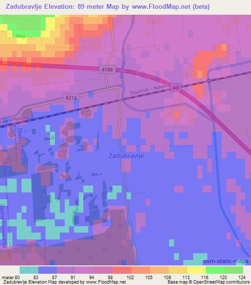Zadubravlje,Croatia Elevation Map