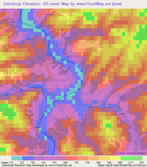 Zadoborje,Croatia Elevation Map