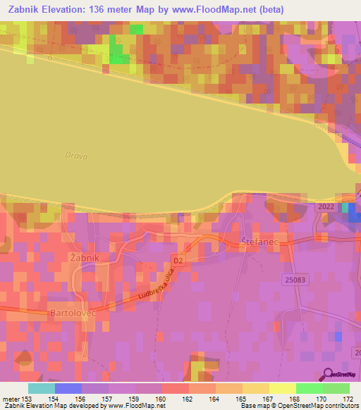 Zabnik,Croatia Elevation Map