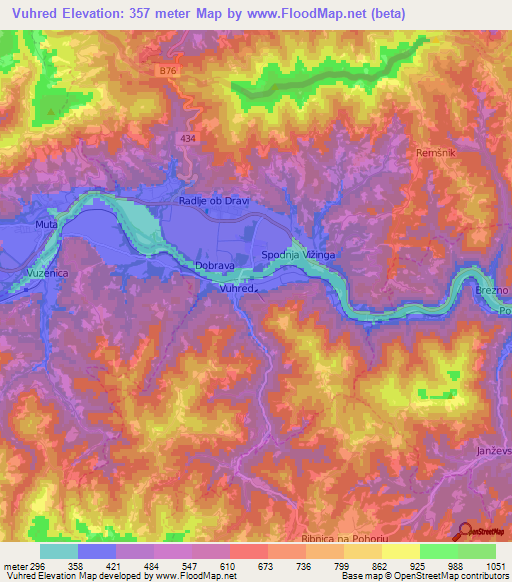 Vuhred,Slovenia Elevation Map