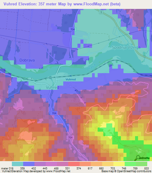 Vuhred,Slovenia Elevation Map