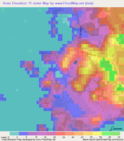 Vrsar,Croatia Elevation Map