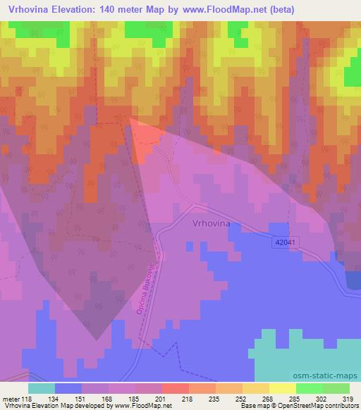 Vrhovina,Croatia Elevation Map