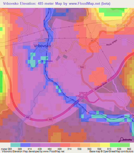 Vrbovsko,Croatia Elevation Map