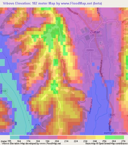 Vrbovo,Croatia Elevation Map