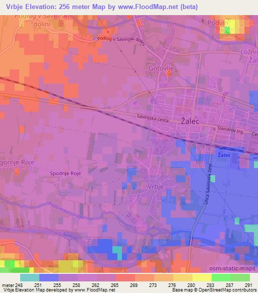 Vrbje,Slovenia Elevation Map