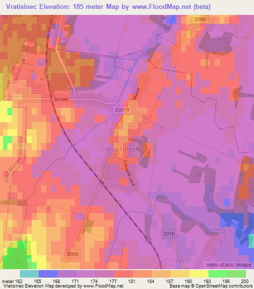 Vratisinec,Croatia Elevation Map