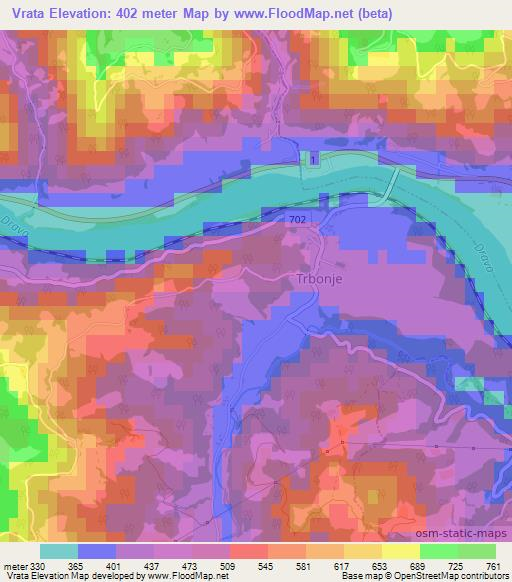 Vrata,Slovenia Elevation Map