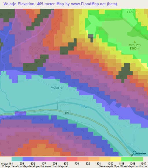 Volarje,Slovenia Elevation Map