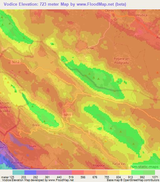 Vodice,Croatia Elevation Map