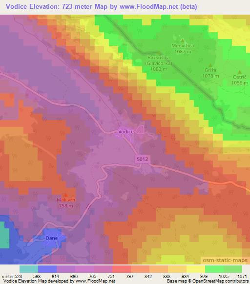 Vodice,Croatia Elevation Map