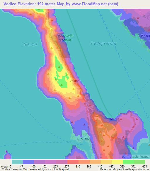 Vodice,Croatia Elevation Map