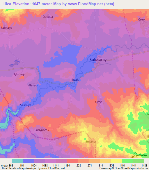 Ilica,Turkey Elevation Map