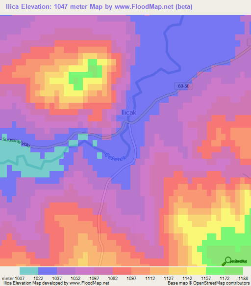 Ilica,Turkey Elevation Map