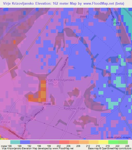 Virje Krizovljansko,Croatia Elevation Map