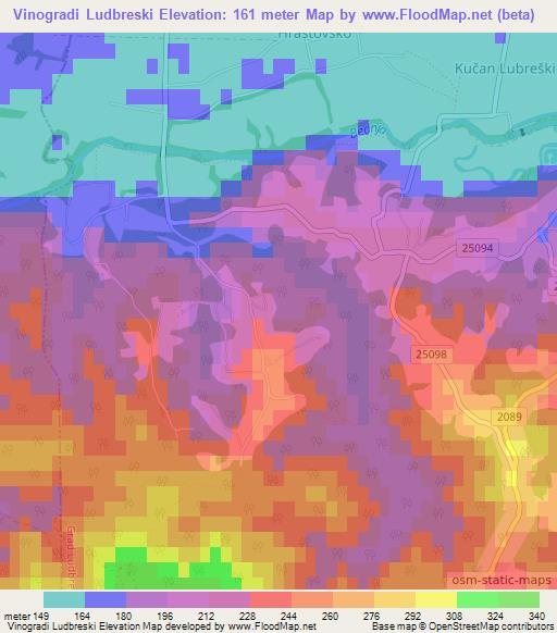 Vinogradi Ludbreski,Croatia Elevation Map