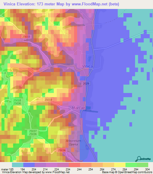 Vinica,Croatia Elevation Map