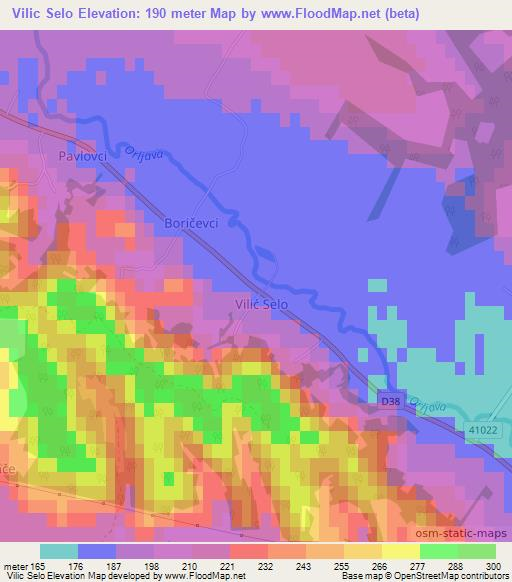 Vilic Selo,Croatia Elevation Map