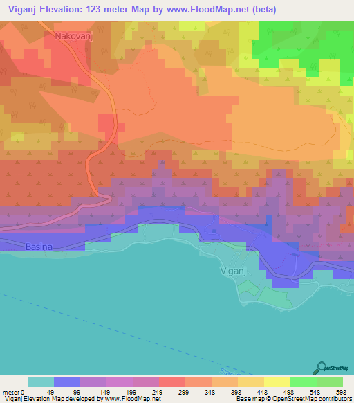 Viganj,Croatia Elevation Map