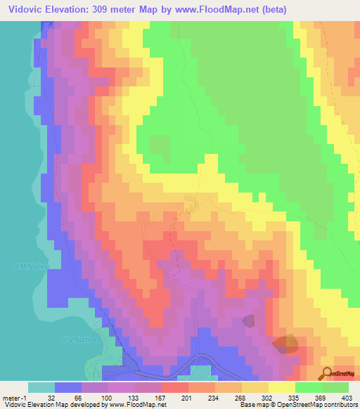 Vidovic,Croatia Elevation Map