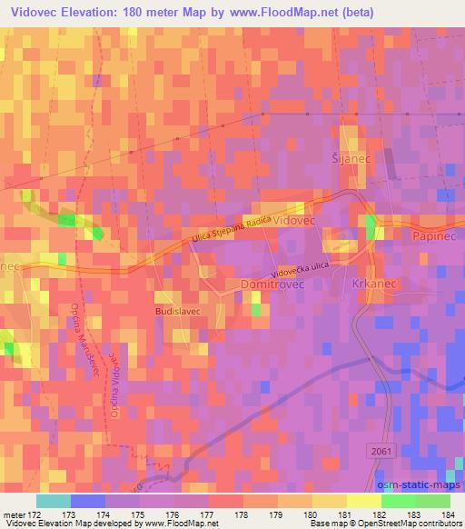 Vidovec,Croatia Elevation Map