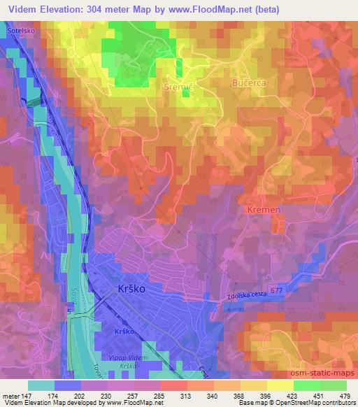 Videm,Slovenia Elevation Map