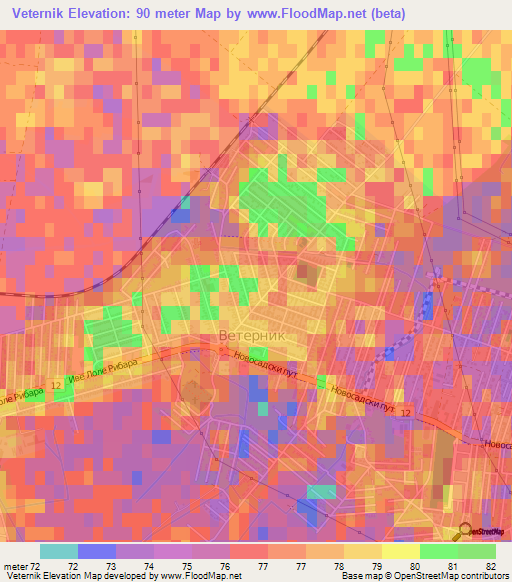 Veternik,Serbia Elevation Map