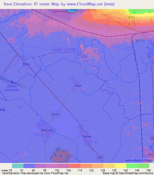 Vera,Croatia Elevation Map