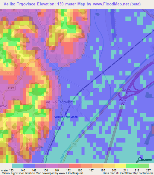 Veliko Trgovisce,Croatia Elevation Map