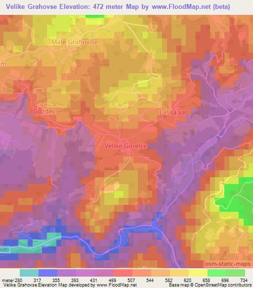 Velike Grahovse,Slovenia Elevation Map