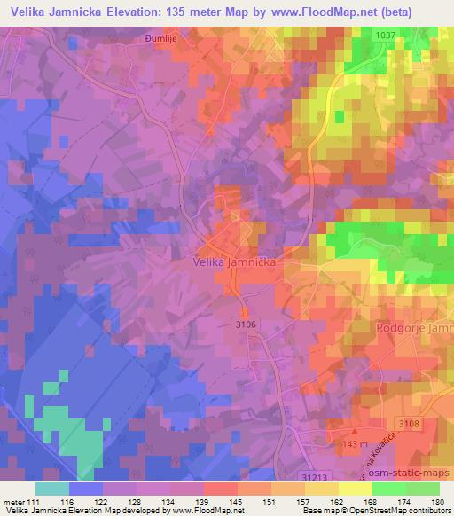 Velika Jamnicka,Croatia Elevation Map